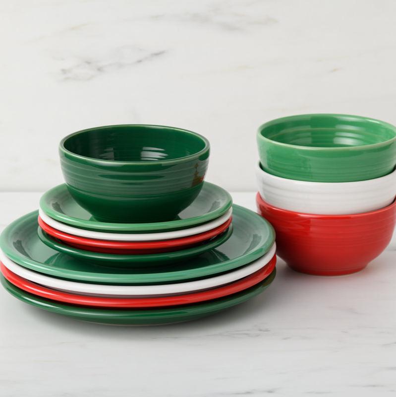 Christmas Mixed Color Bistro Coupe 12-Piece Dinnerware Set. Service for 4 - Image 2