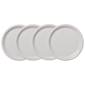 White Bistro Coupe 10 1/2 Inch Dinner Plate. Set of 4