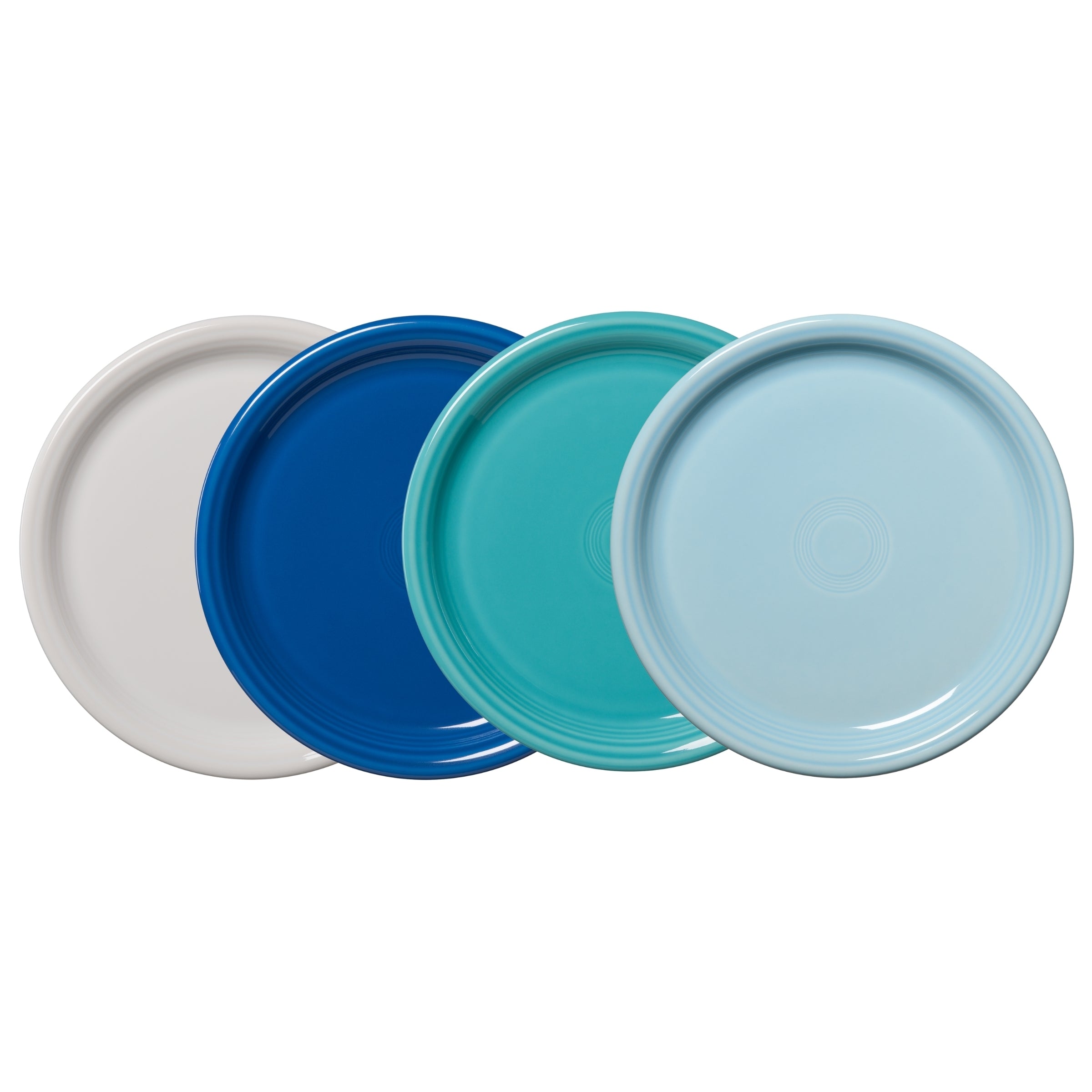 Mixed Coastal Blues Bistro Coupe 10 1/2 Inch Dinner Plate. Set of 4