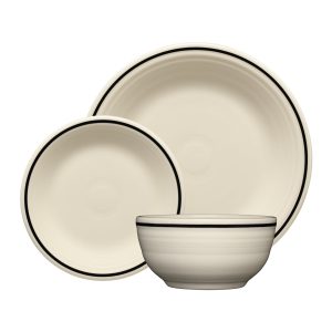 Black Band Classic Bistro 3-Piece Dinnerware Set. Service For 1