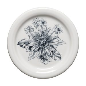 Botanical Floral Black 4 3/8 Inch Coaster and Mug Cover