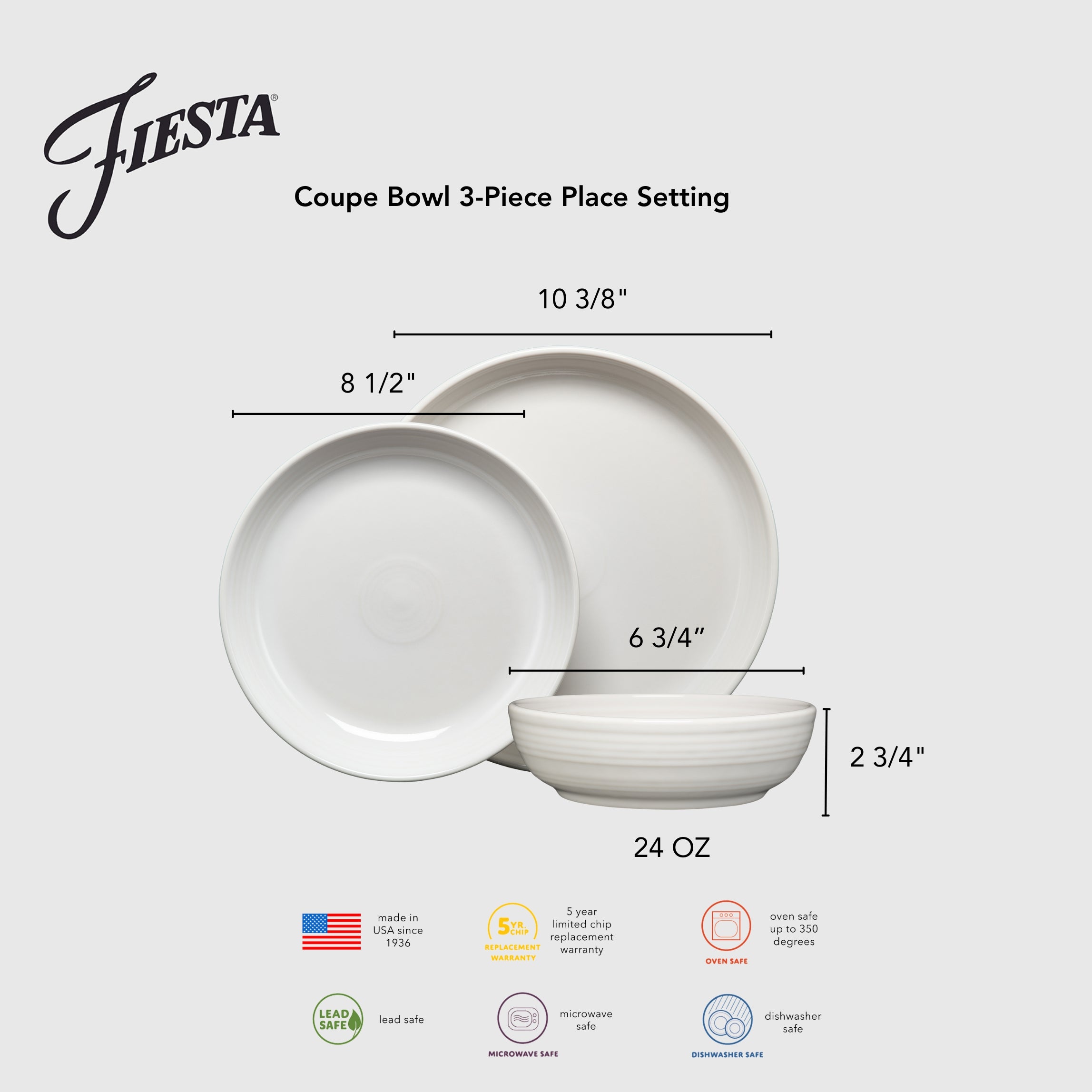 Coupe Bowl 3-Piece Dinnerware Set Foundry - Image 2