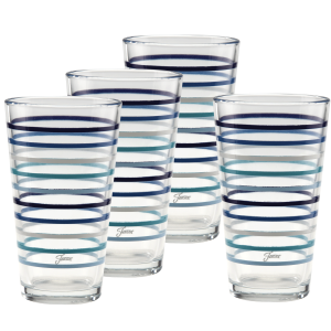 16 oz. Fiesta Coastal Blues Thin Stripe Cooler Glass - Set of 4