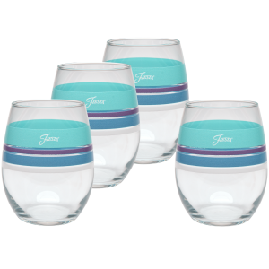 Retired 15 oz. Fiesta® Edgeline Stemless Wine Coastal – Set of 4