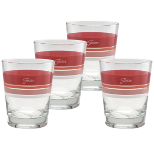 Sunset Horizon Edgeline Tapered Double Old Fashion Glass Mixed – Set of 4