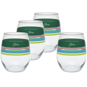 Retired 15 oz. Fiesta® Edgeline Stemless Wine Tropical – Set of 4
