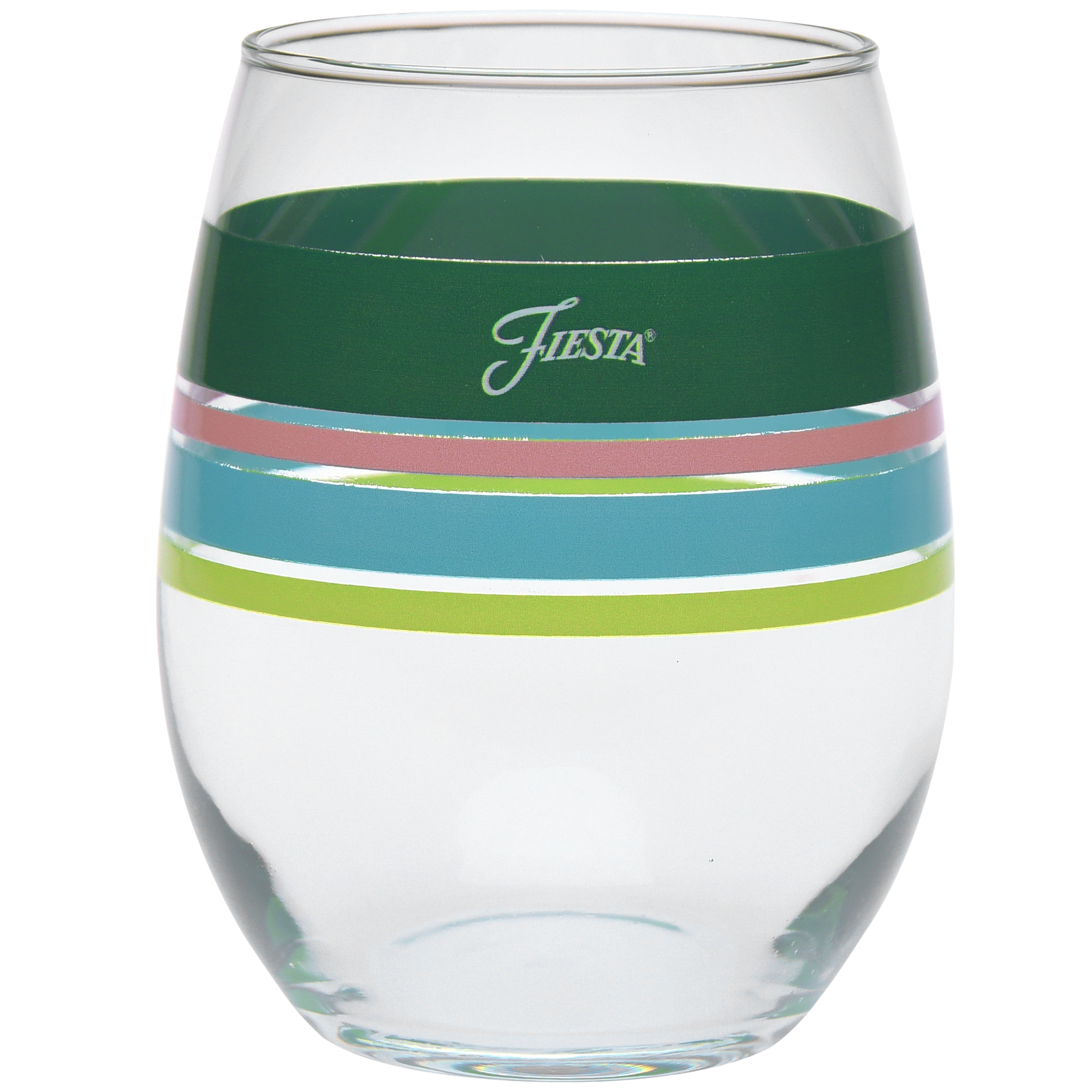 Retired 15 oz. Fiesta® Edgeline Stemless Wine Tropical – Set of 4 - Image 2
