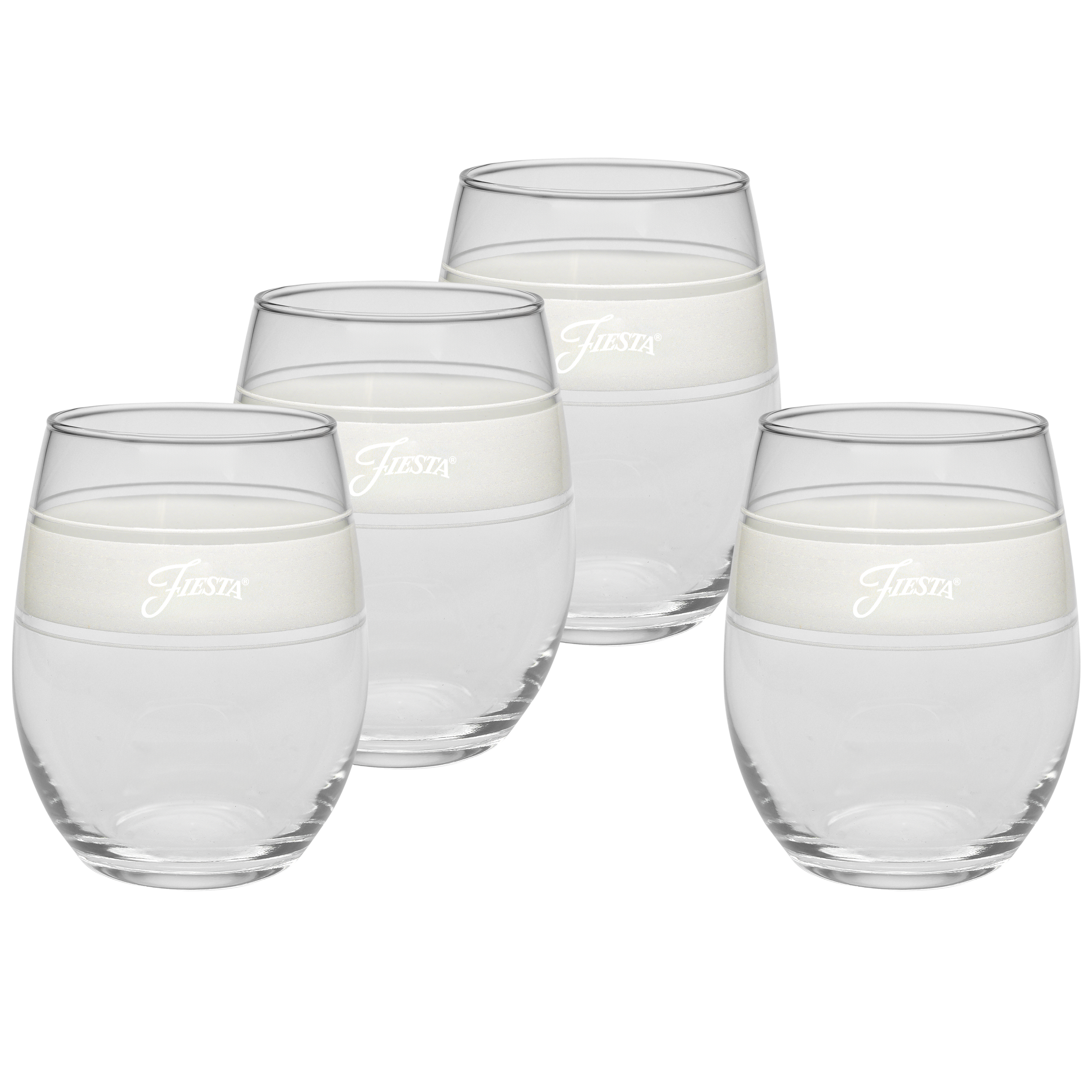 Linen 15 oz. Frame Stemless Glass – Set of 4