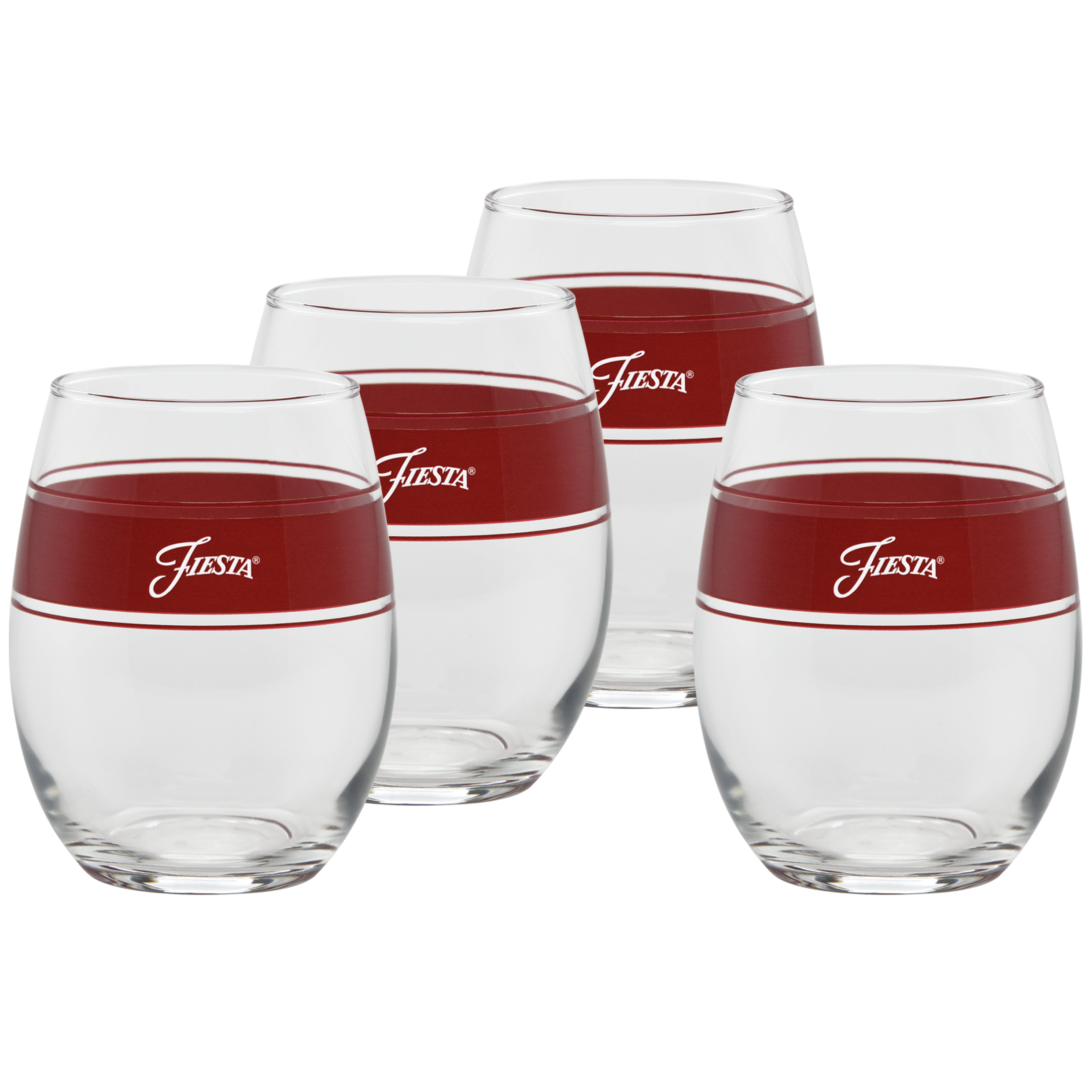 15 oz. Fiesta® Frame Stemless Wine Scarlet – Set of 4