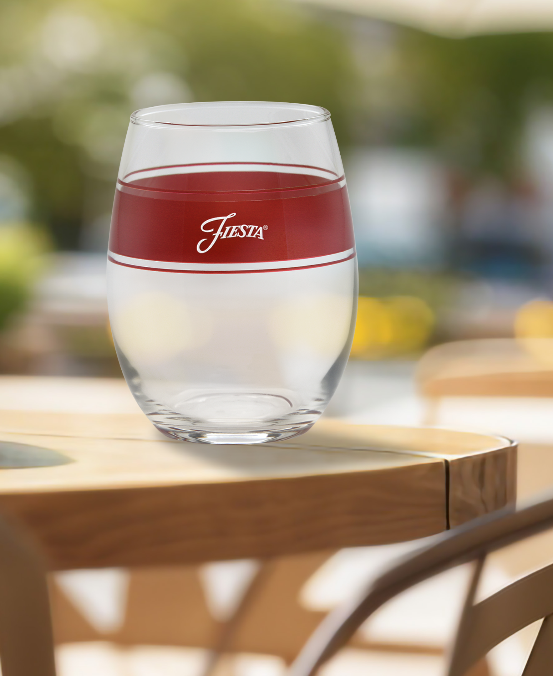 15 oz. Fiesta® Frame Stemless Wine Scarlet – Set of 4 - Image 2