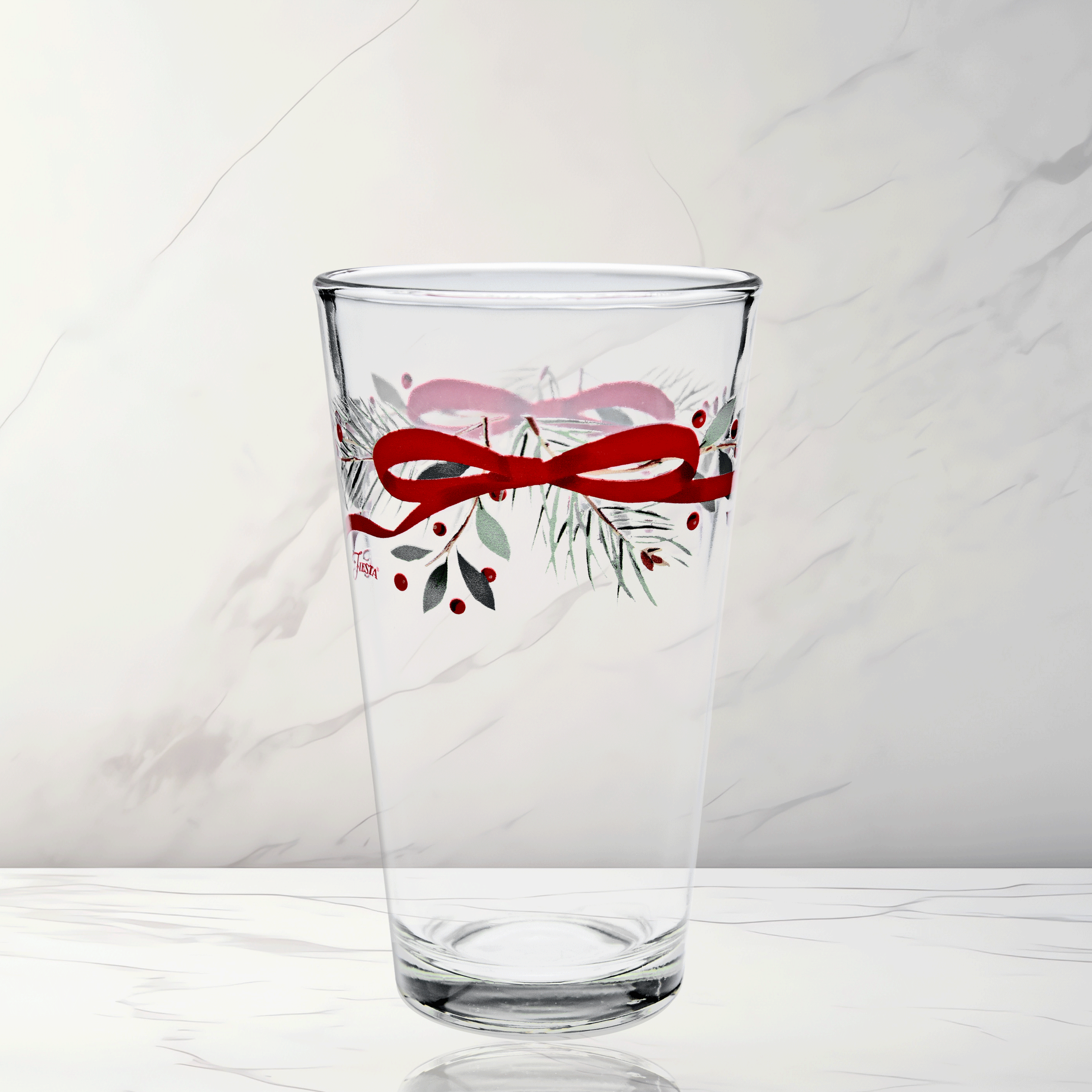 Holly Berry Christmas Garland 16 oz. Cooler Glass - Set of 4 - Image 2