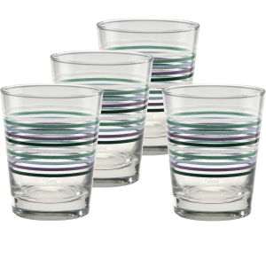 Fiesta Lavender Bloom Thin Stripe 15 oz. Tapered Double Old Fashion - Set of 4