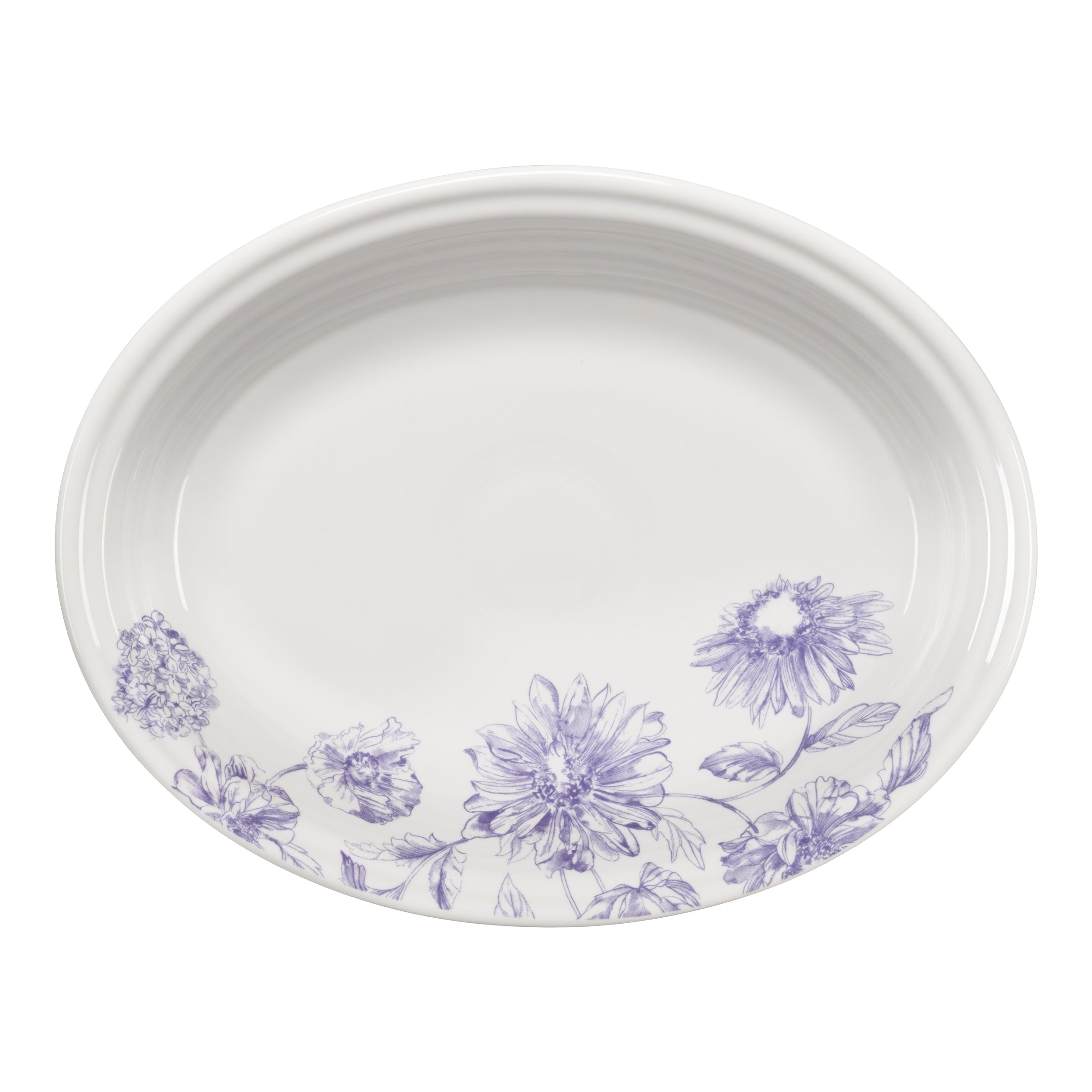 Botanical Floral Lavender 11 5/8 Inch Medium Oval Serving Platter