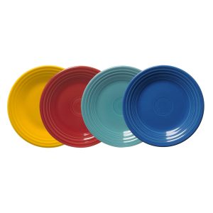 Mixed Vibrant Classic Rim 9 Inch Luncheon Plate. Set of 4