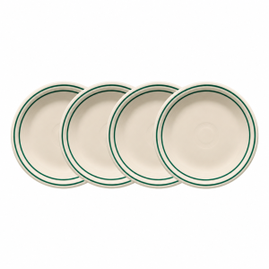Americana Jade Band Set of 4 Classic Rim 10 1/2-Inch Dinner Plates