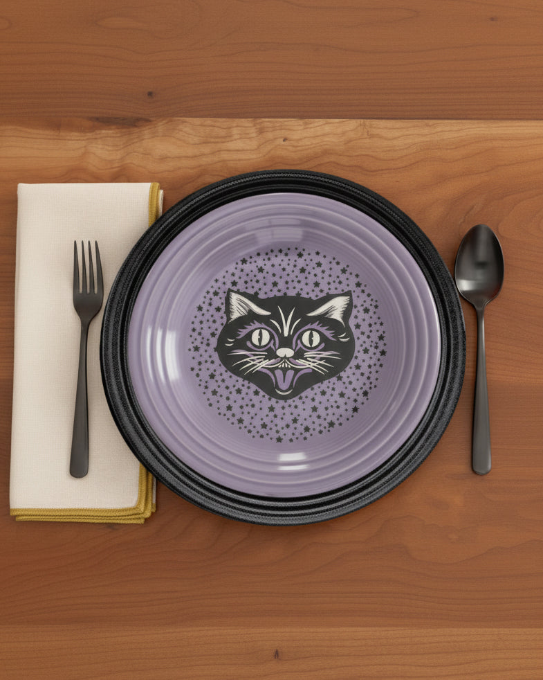 Black Cat Lavender Classic Rim 9 Inch Luncheon Plate - Image 2