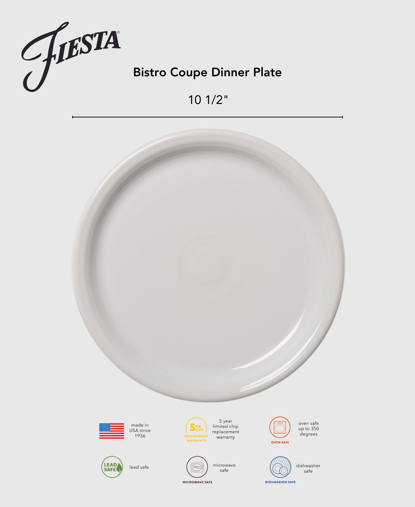 Lavender Bistro Coupe 10 1/2 Inch Dinner Plate - Image 2