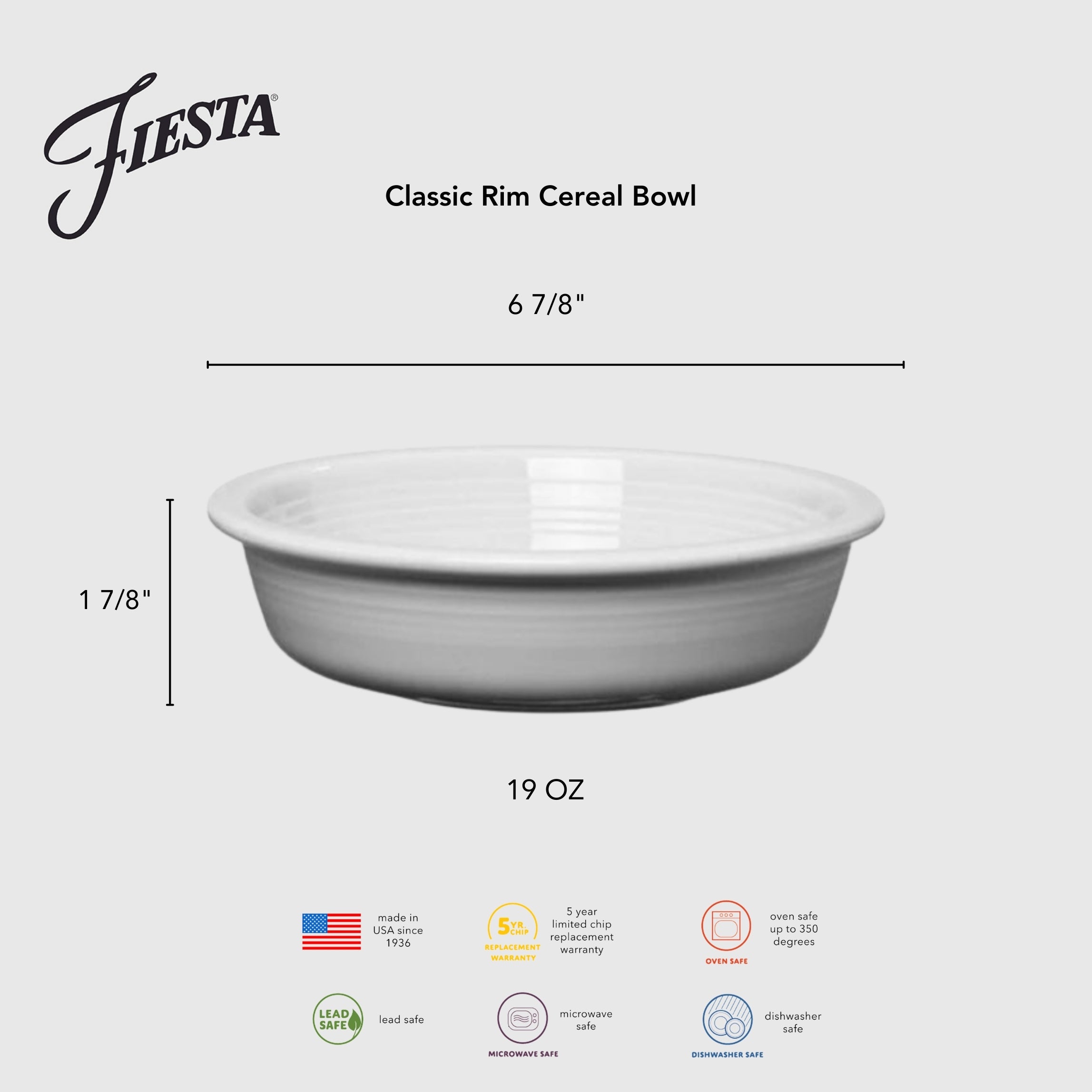 Classic Rim 6 7/8 Inch Cereal Bowl 19 OZ - Image 3
