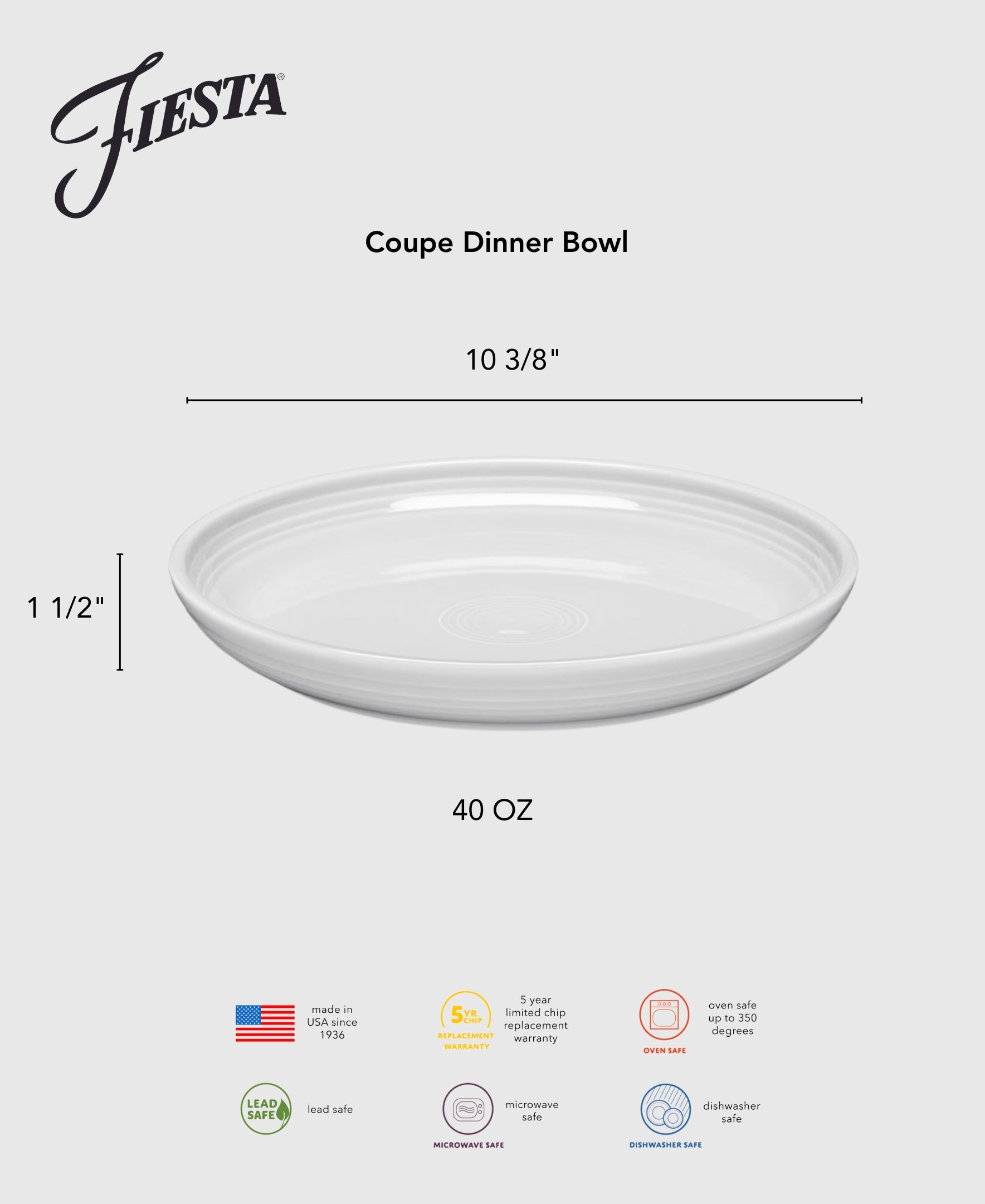 Coupe 10 3/8 Inch Dinner Bowl 40 OZ - Image 4