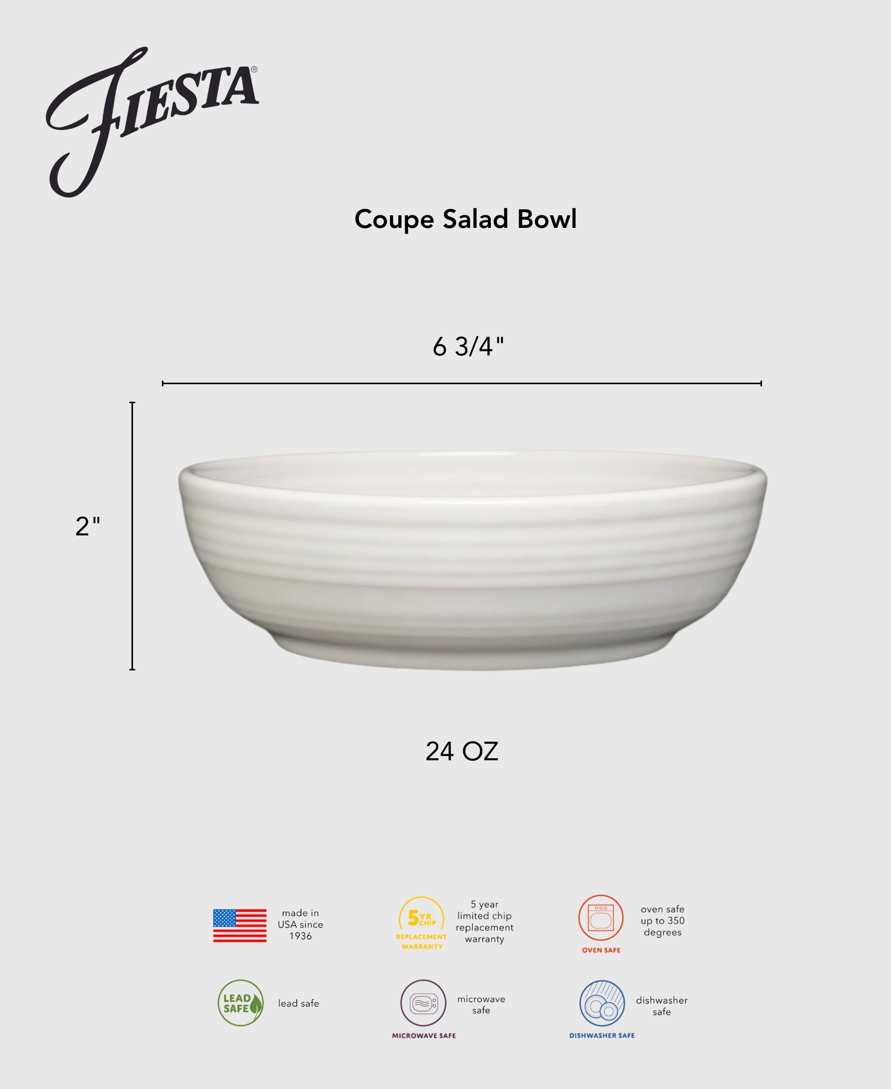 Coupe 6 3/4 Inch Salad Bowl 24 OZ - Image 4