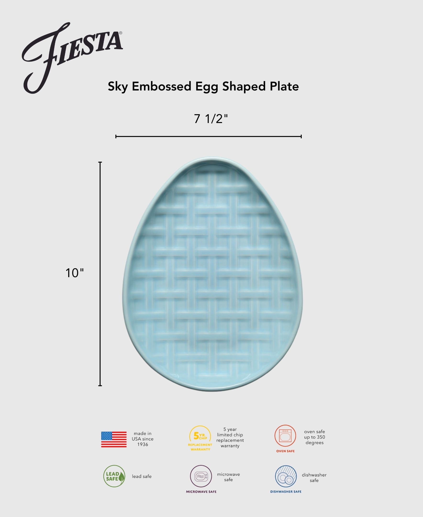 Retired Embossed Egg Shaped Plate 10 Inch - Image 2