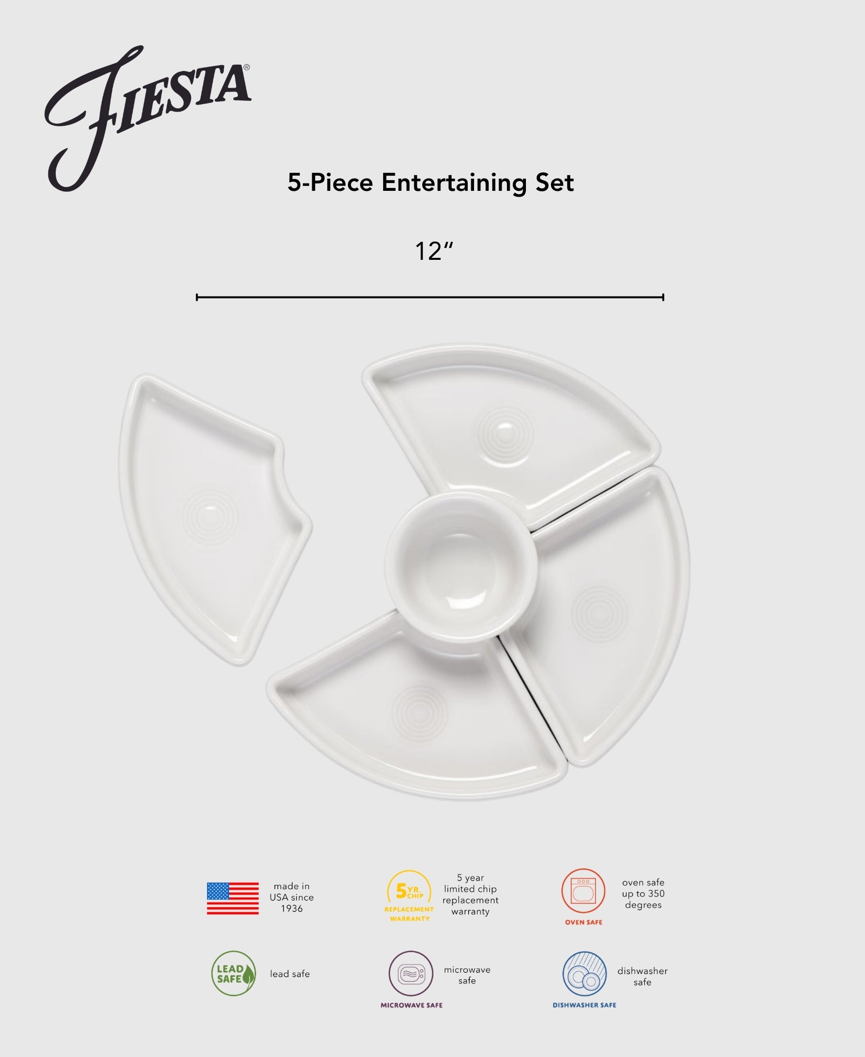 Aegean 5-Piece Mixed Colors Entertaining Set 8 1/5 Inch - Image 3