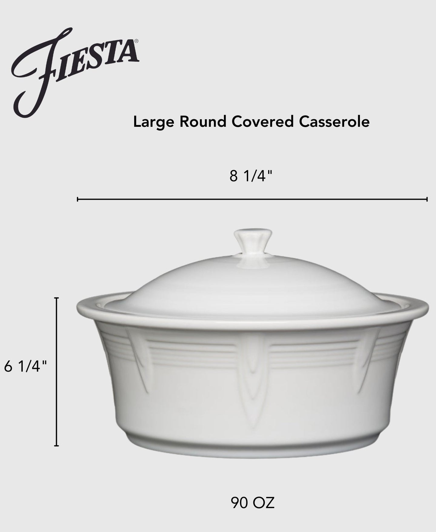 Large 10 Inch Round Covered Casserole 2.8 Quart - Image 3