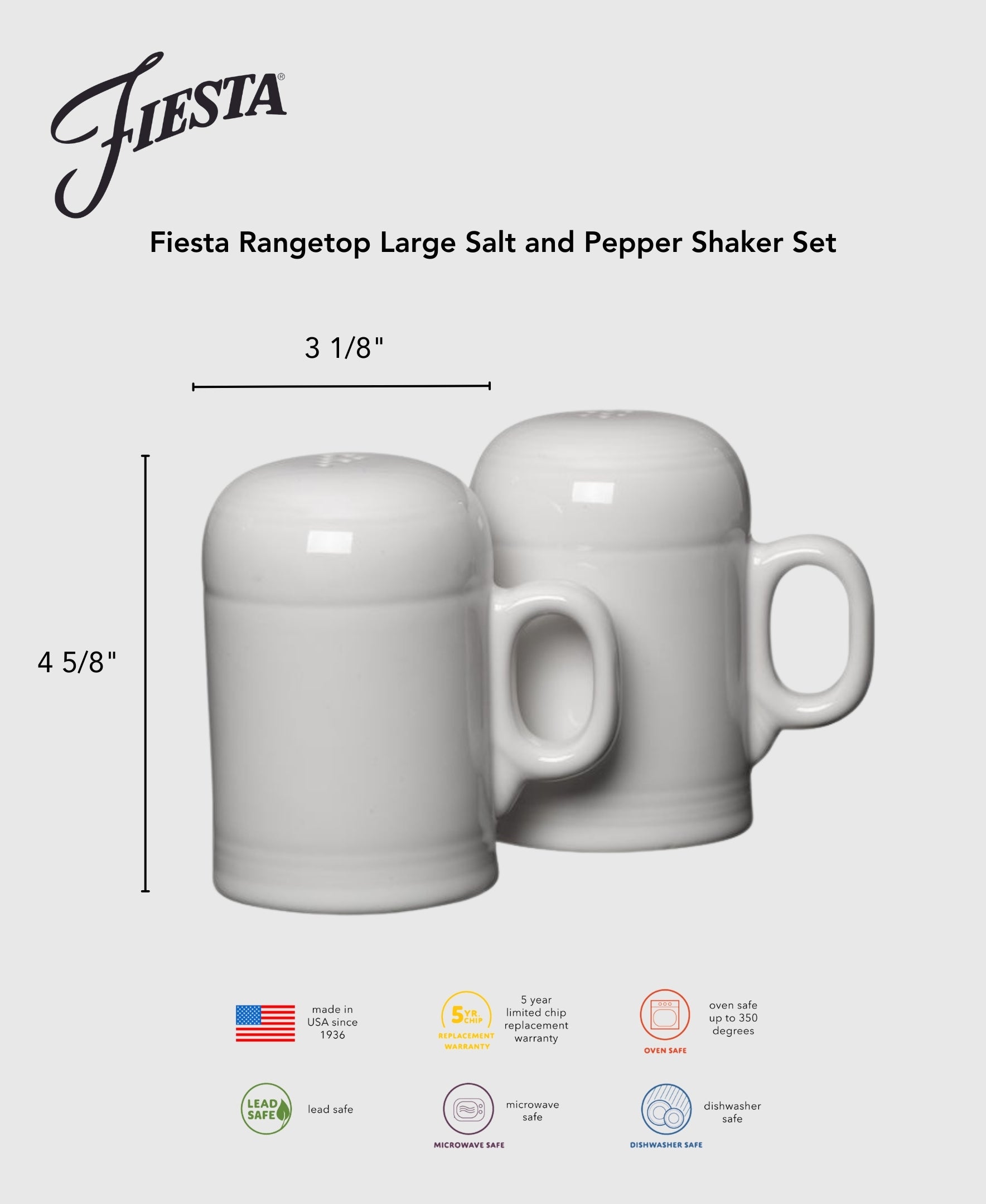 Lavender 4 5/8 Inch Rangetop Large Salt and Pepper Shaker Set - Image 3