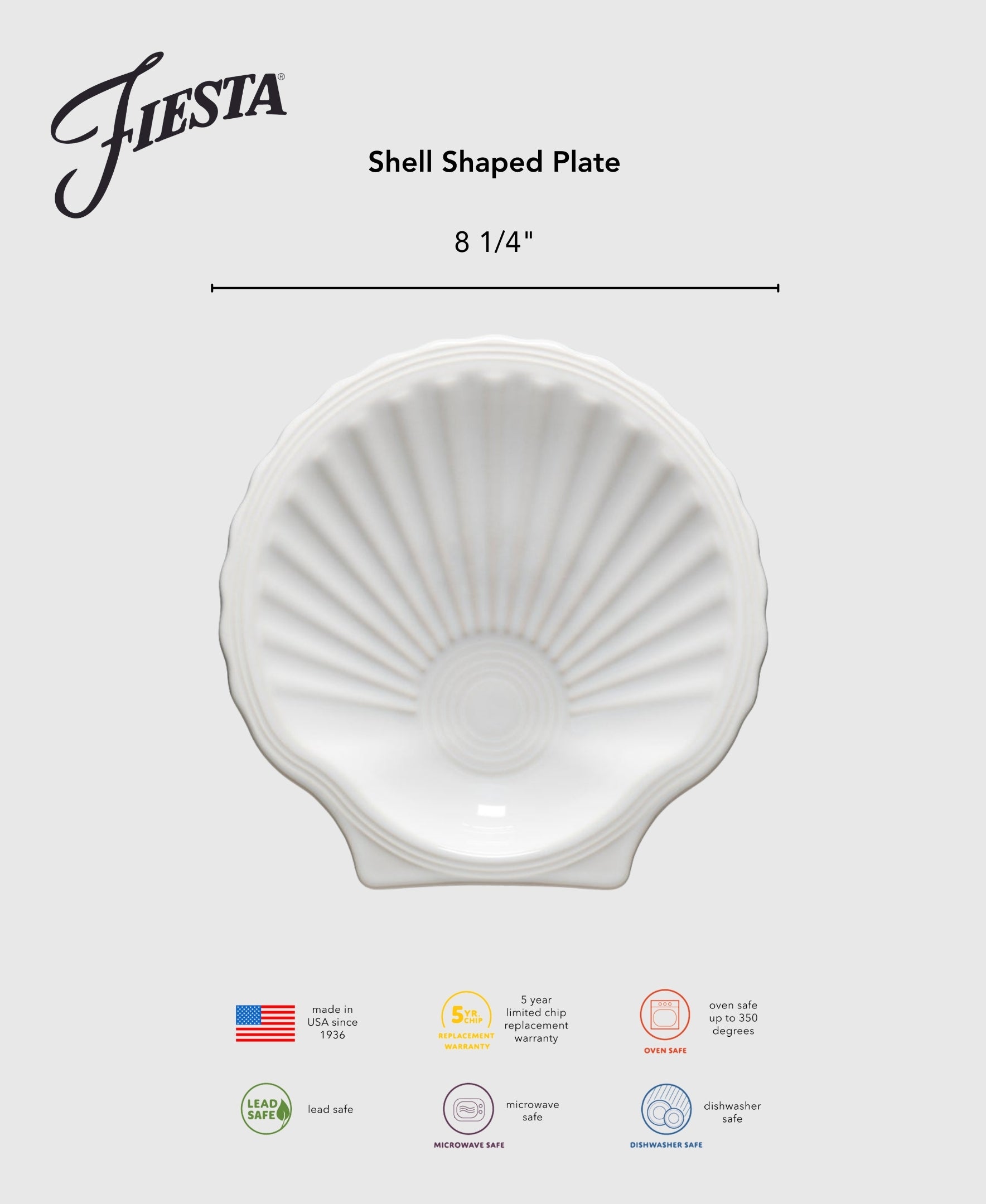 Retired Shell Shaped Plate 8 1/4 Inch - Image 3