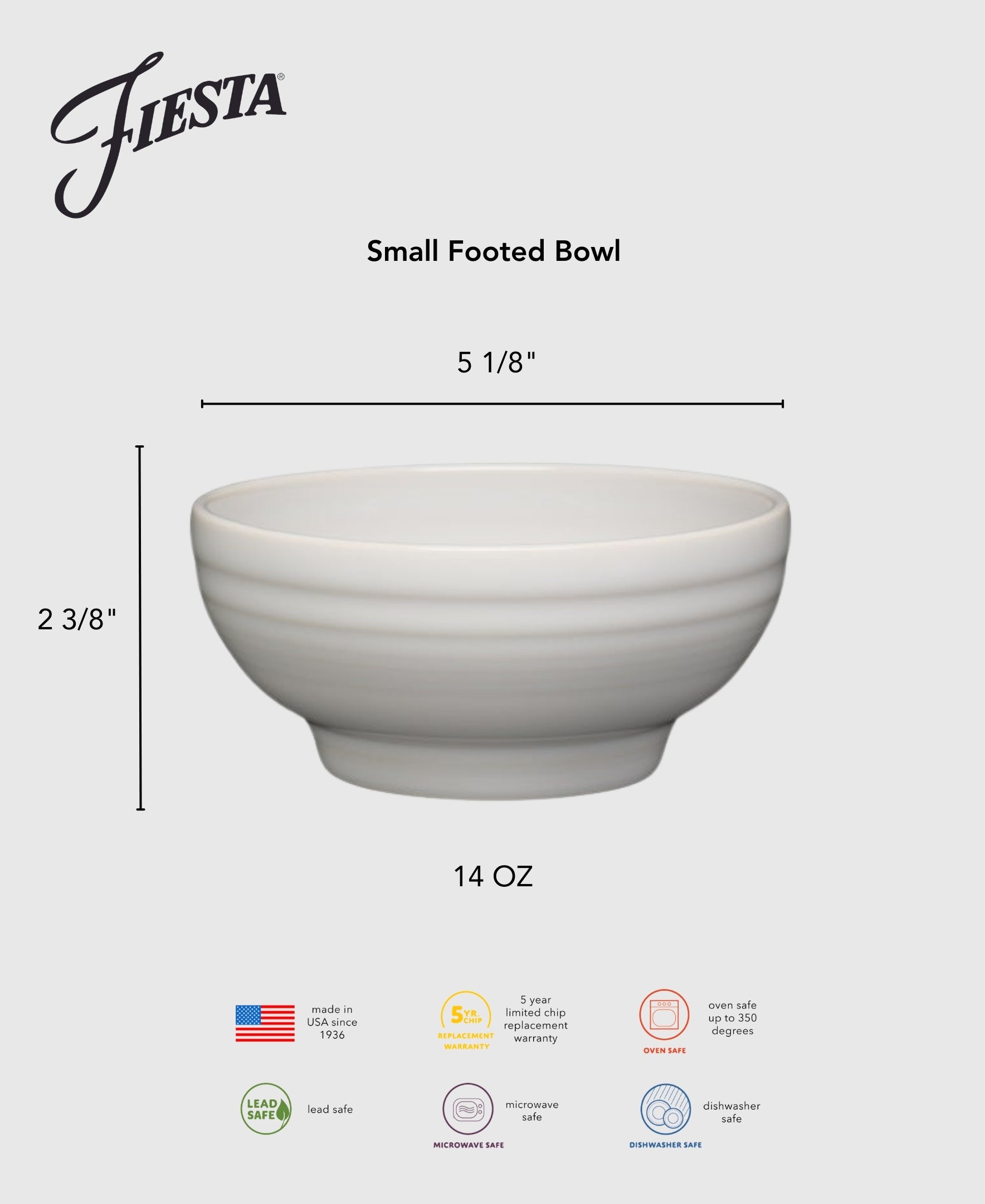 Retired Small 5 1/8 Inch Footed Bowl 14 OZ - Image 3