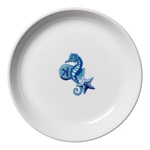 Retired Coastal Seahorse Coupe 8 1/2 Inch Luncheon Bowl 26 OZ
