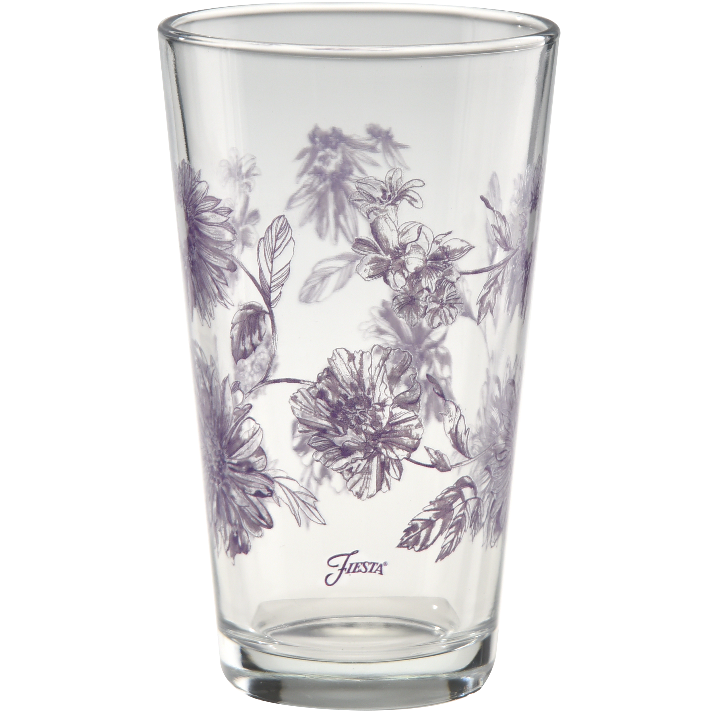 16 oz. Fiesta Lavender Botanical Floral Cooler Glass - Set of 4 - Image 2