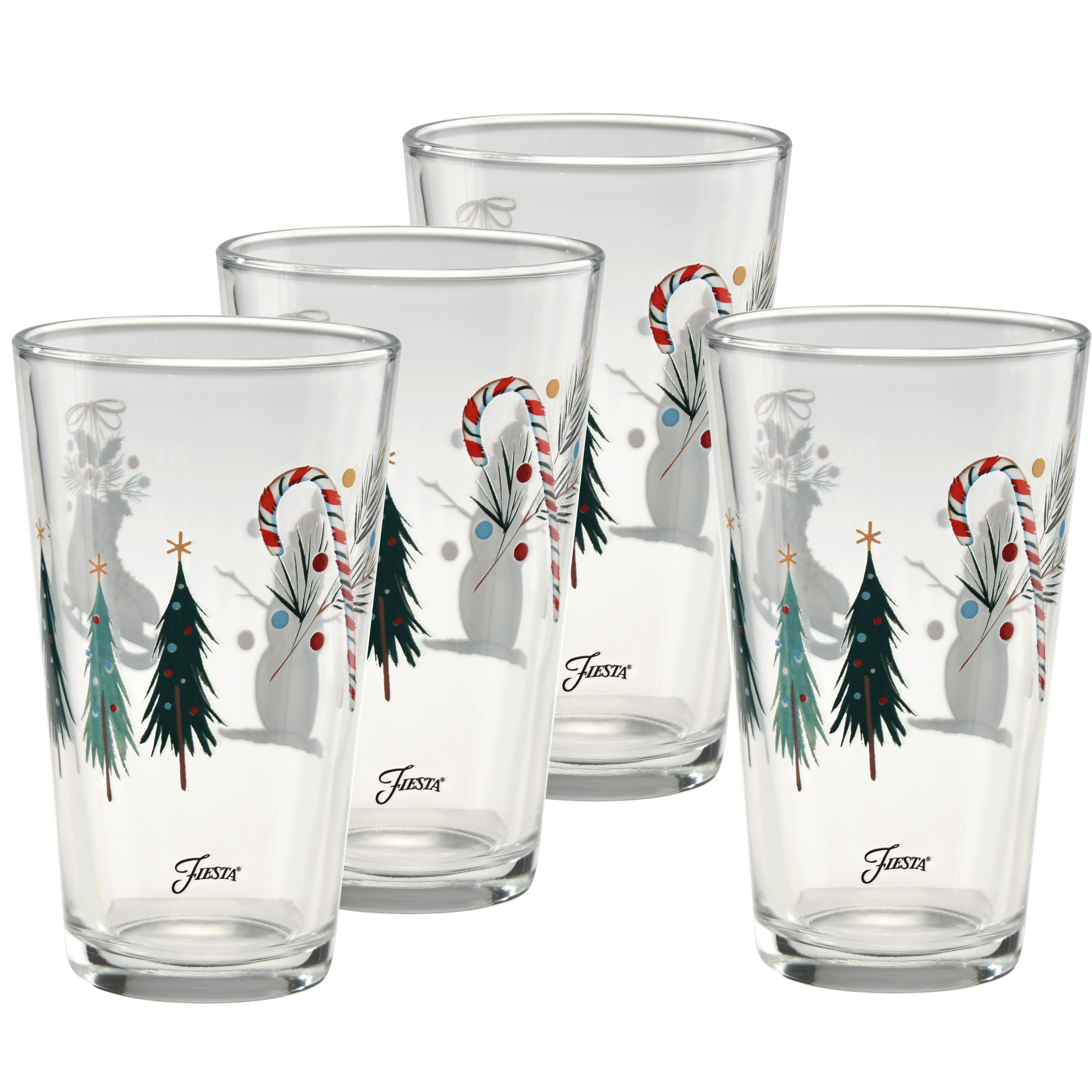 16 oz. Fiesta Jolly Christmas Cooler Glass - Set of 4