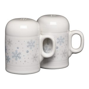 White Snowflake 4 5/8 Inch Rangetop Large Salt and Pepper Shaker Set